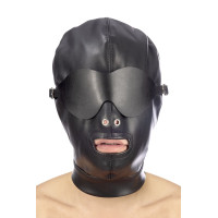 Капюшон для БДСМ со съемной маской Fetish Tentation BDSM hood in leatherette with removable mask