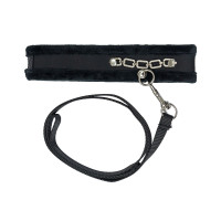 Нашийник із повідцем Punishment - Crystal Collar & Leash - Black