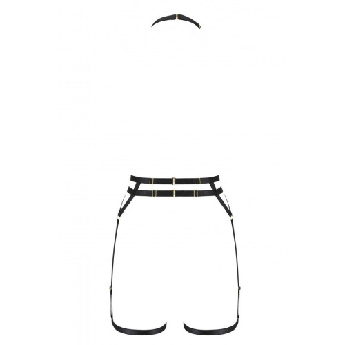 Портупея-стрепи з подвійним ремінцем Passion Exclusive DENIRA black S/M