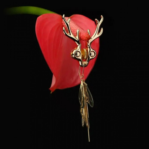 Зажимы для сосков в виде оленей Lockink Sevanda Stag Clamps, с подвесками, металлические, золотые