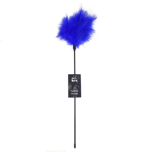 Щекоталка с пером индюка Art of Sex – Feather Paddle, синяя