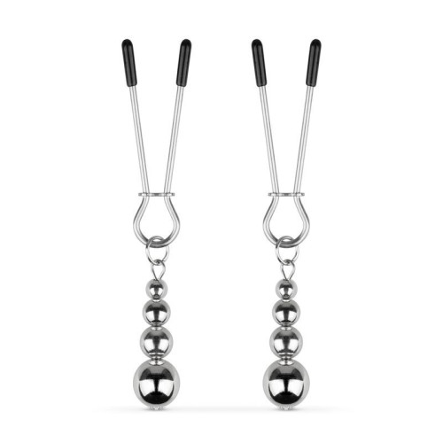 Зажимы для сосков Bedroom Fantasies: Nipple Clamps with Beaded Chain - Silver