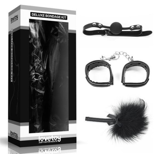 Набор БДСМ LoveToy Deluxe Bondage Kit (кляп, наручники, перышко)