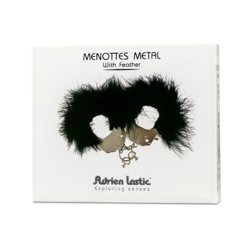 Наручники металлические с отделкой Adrien Lastic Handcuffs Черные