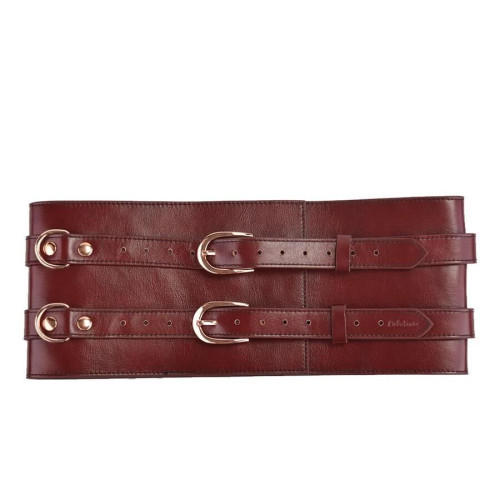 Кожаный пояс для бондажа Liebe Seele Wine Red Waist Cuff, M Size