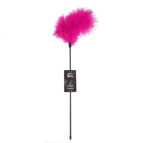 Щекоталка с пером индюка Art of Sex – Feather Paddle, темно-розовая