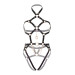 Портупея-тедді з екошкіри Leg Avenue Heart ring harness teddy Black L