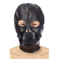 Капюшон с кляпом для БДСМ Fetish Tentation BDSM hood in leatherette with removable gag