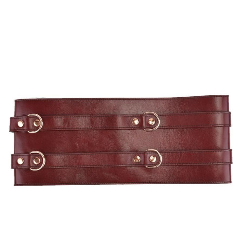 Кожаный пояс для бондажа Liebe Seele Wine Red Waist Cuff, M Size