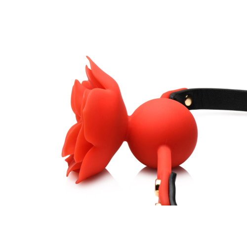 Силіконовий кляп з трояндою Master Series: Blossom Silicone Rose Gag – Red