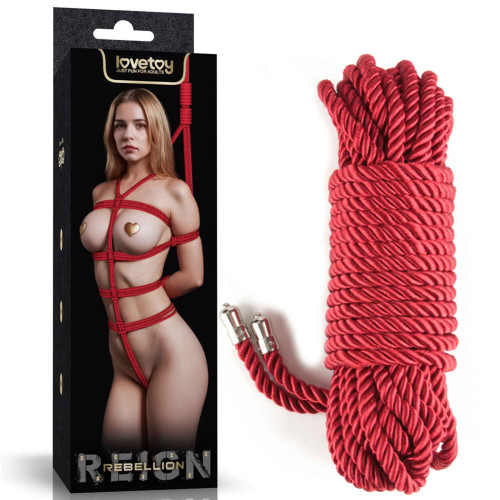 Веревка LoveToy Rebellion Reign Bondage Rope Red, 10 м