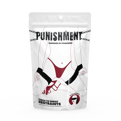 Фиксаторы для руки и бедра Punishment - Thigh to Wrist Restraints - Black