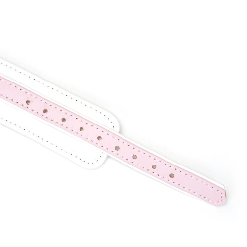 Нашийник з повідцем Liebe Seele White & Pink Fairy Goat Leather Collar