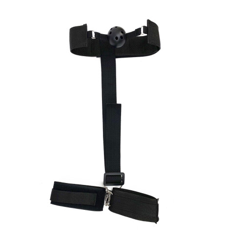 Кляп пластиковий шар з наручниками Art of Sex Handcuffed Gag