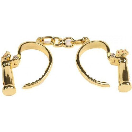 Наручники з коротким ланцюжком Lockink, металеві, золоті