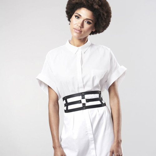 Портупея-пояс Bijoux Indiscrets MAZE Wide Belt and Restraints Черная