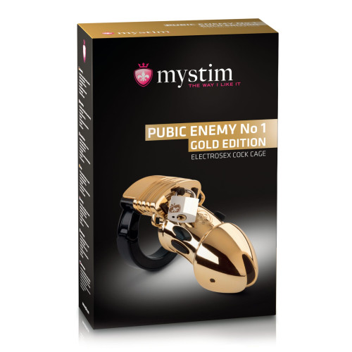 Клетка для члена с электростимуляцией Mystim Pubic Enemy No 1 Gold Edition