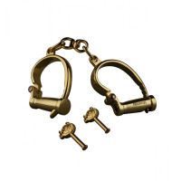 Наручники с короткой цепочкой Lockink, металлические, золотые