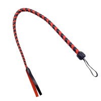 Плеть гибкая Снейк Art of Sex, натуральная кожа, длина - 80 см, Черно/Красная