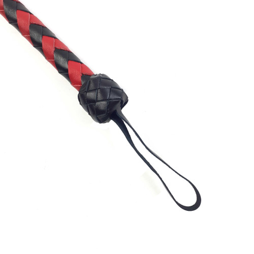 Плеть гибкая Снейк Art of Sex, натуральная кожа, длина - 80 см, Черно/Красная