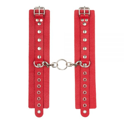 Наручники sLash Leather Double Fix Hand Cuffs, Red
