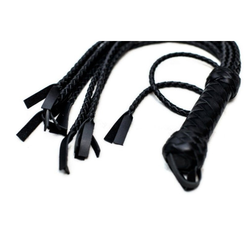 Флогер Art of Sex Кішка, 9 плетених хвостів по 50 см, Чорний