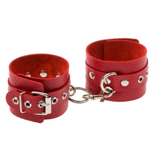 Наручники sLash Leather Double Fix Hand Cuffs, Red