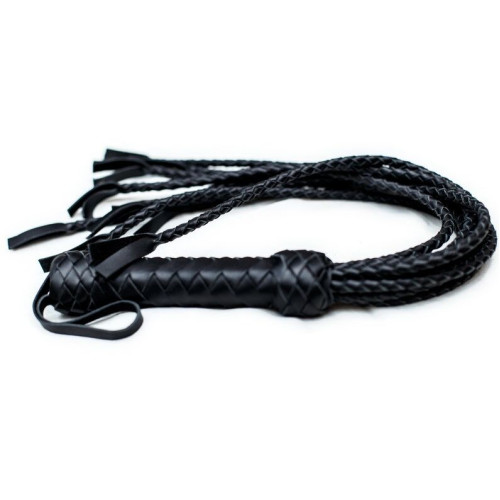 Флогер Art of Sex Кішка, 9 плетених хвостів по 50 см, Чорний