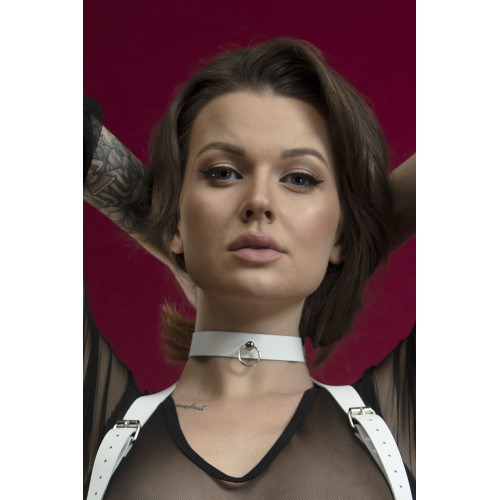 Чокер з кільцем Feral Feelings Choker Білий
