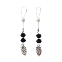 Сексуальные украшения для сосков с листиком Art of Sex Nipple Jewelry Leaf, Черные