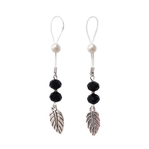 Сексуальні прикраси для сосків з листком Art of Sex Nipple Jewelry Leaf, Чорні