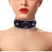 Нашийник з натуральної шкіри зі стразами та кільцем Art of Sex Collar Ring