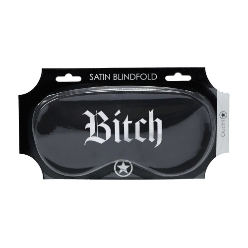 Маска на очі Ouch! Satin Blindfold Bitch Black