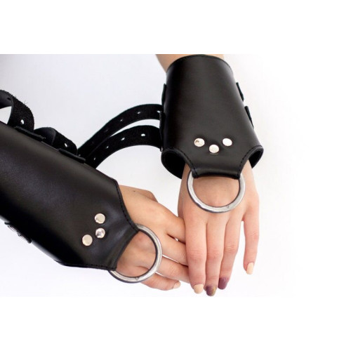 Манжеты для подвеса за руки Art of Sex Kinky Hand Cuffs For Suspension из натуральной кожи, Черные