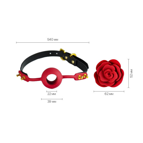 Роскошный кляп в виде розы Zalo - Rose Ball Gag, двойное использование