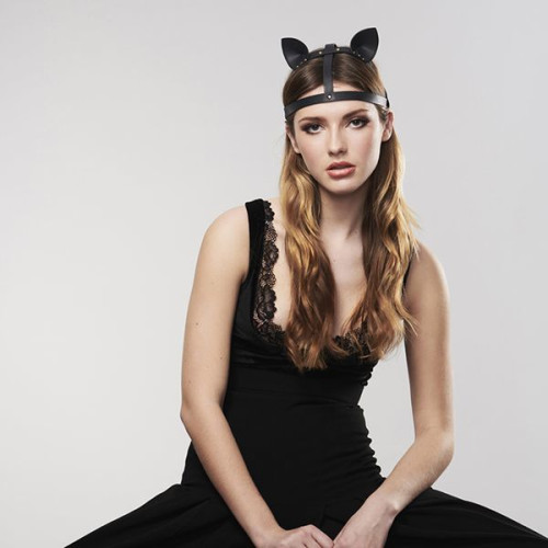 Маска кішечки Bijoux Indiscrets MAZE Cat Ears Headpiece Чорна