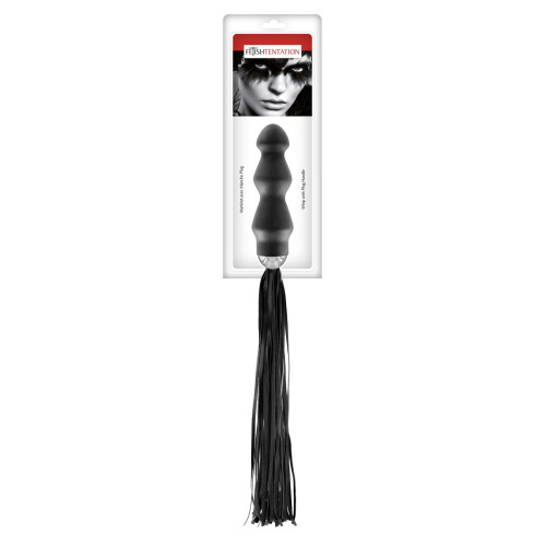 Флоггер с ручкой - анальным плагом Fetish Tentation Whip with Plug Handle