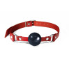 Кляп силиконовый Feral Feelings Silicon Ball Gag Red/Black, красный ремень, черный шарик