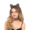 Набор кошечки со стразами Leg Avenue Cat ear headband & choker set, широкий чокер и ушки