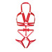 Портупея-тедди из ремней Leg Avenue Studded O-ring harness teddy Red M