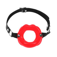 Кляп-расширитель в форме губ на ремешке Art of Sex натуральная кожа Gag Lips