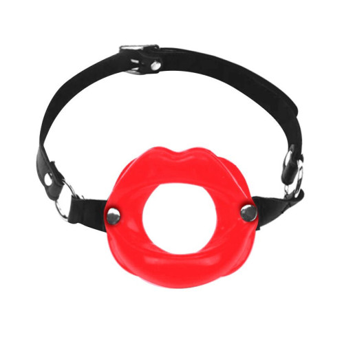 Кляп-расширитель в форме губ на ремешке Art of Sex натуральная кожа Gag Lips