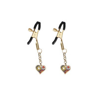 Зажимы для сосков Liebe Seele Nipple Clamps Gold Heart-shaped Flowers on Blue
