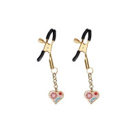 Зажимы для сосков Liebe Seele Nipple Clamps Gold Heart-shaped Flowers on White