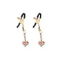Затискачі для сосків Liebe Seele Nipple Clamps Gold Heart-shaped Flowers on White