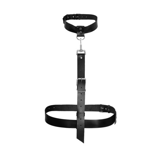 Женская портупея Art of Sex - Heidi из натуральной кожи, размер XS-2XL, цвет черный