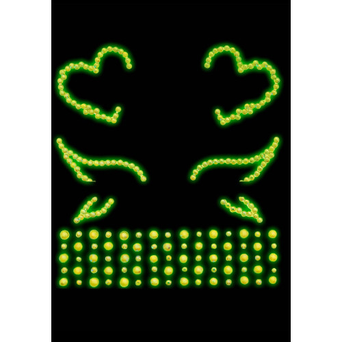 Набор страз-украшений для тела Leg Avenue Ayla face jewel sticker, наклейки, светятся в темноте