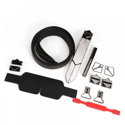 Набор БДСМ девайсов Lockink, натуральная кожа и металл, черный, 5 предметов