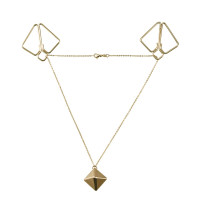 Зажимы для сосков с тяжелой подвеской LOCKINK Nipple Clamps with Heavy Pendant - Golden