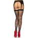 Чулки-сетка со швом Leg Avenue Fishnet thigh highs with bow декор: бантики, стразы Black One size